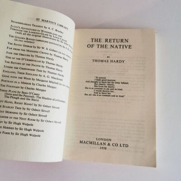 1958 The Return of the Native Thomas Hardy St Martins Library Paperback Book - Picture 5 of 7
